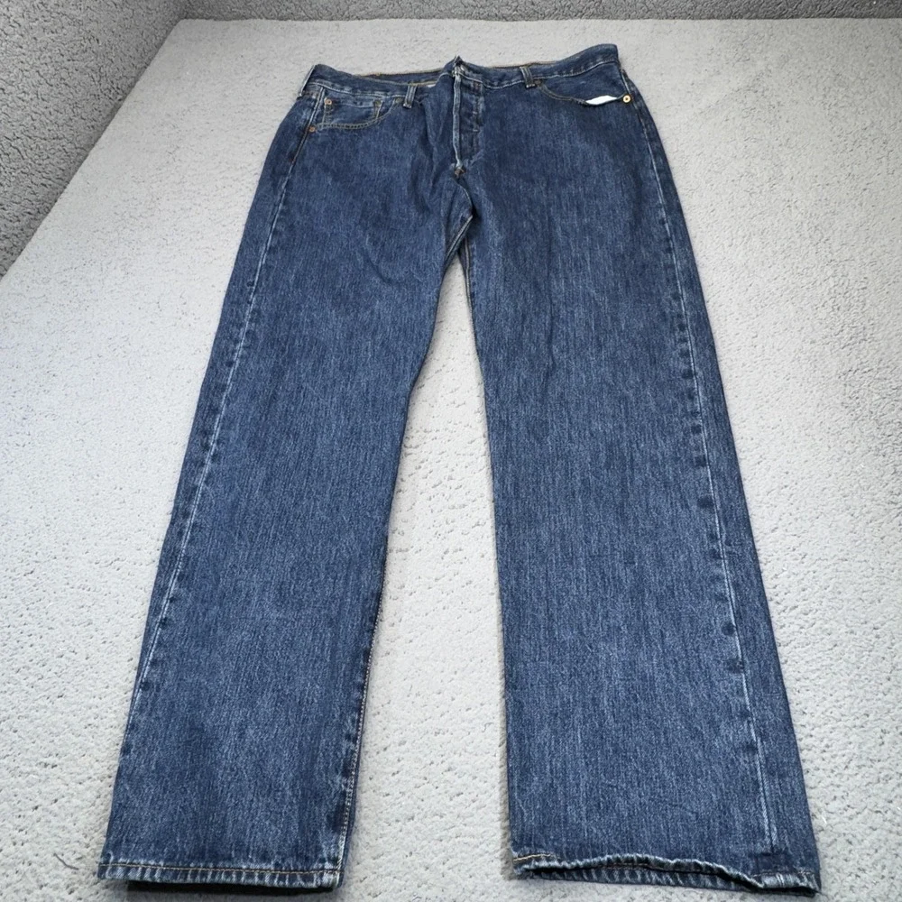 Levis 501 Jeans Mens 42x30 Blue Straight Denim Button Fly Cotton Classic Fit